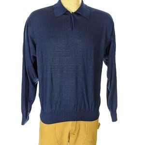 Henry Cotton's Blue Cashmere Silk Sweater SZ M NWT $375